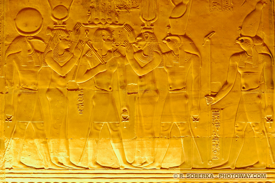 Kom Ombo bas-reliefs at night