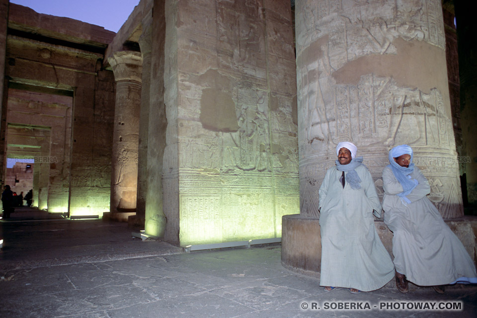 Smiley and Grumpy : guards at Temple of Kom Ombo