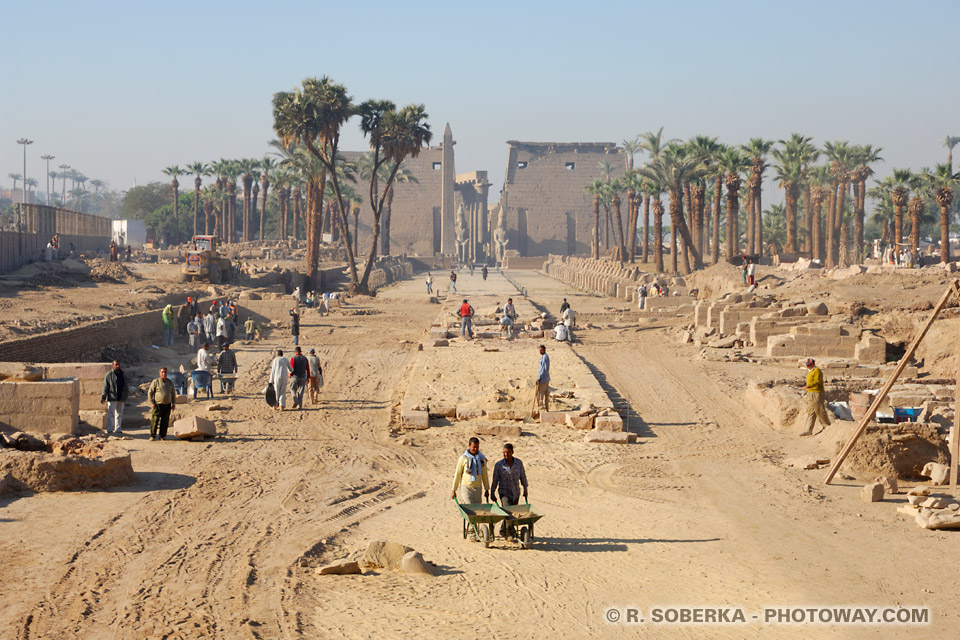 restoration work of the Dromos in luxor