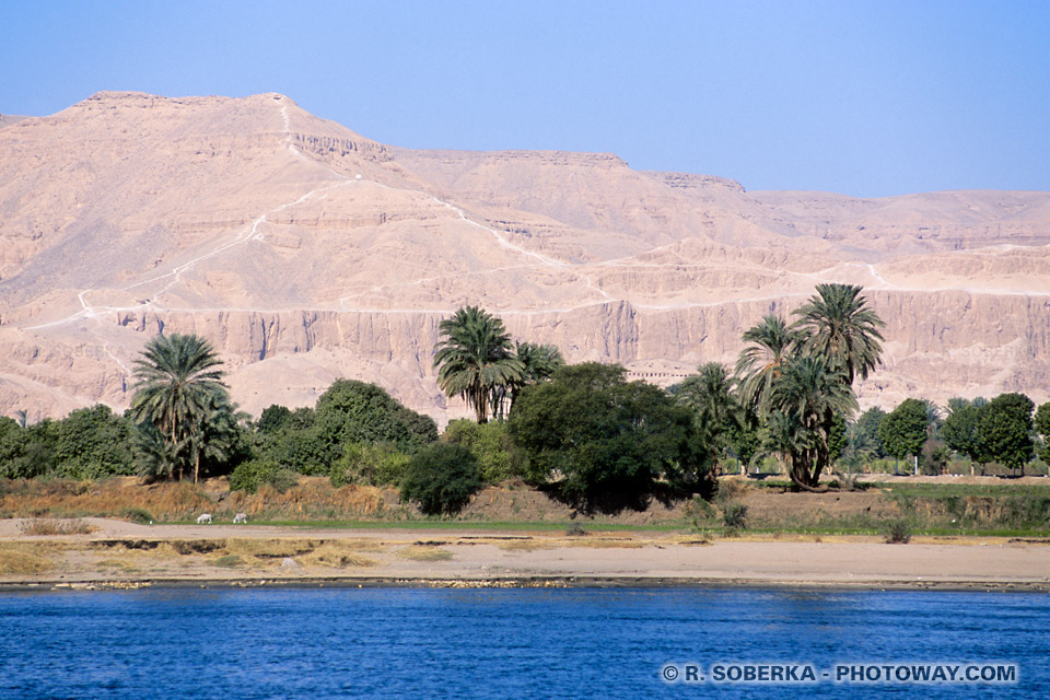 pyramid-shaped mountains and Nile