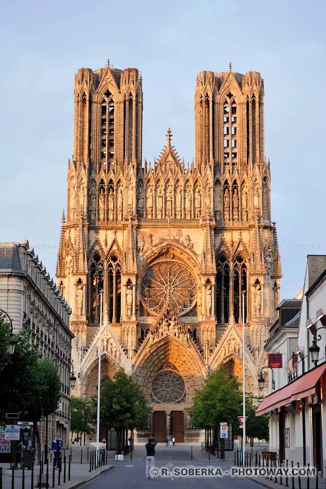 Cathedral of Reims at Sunset