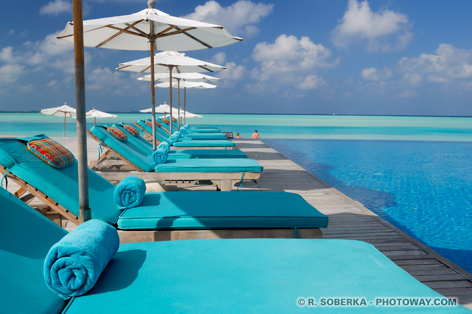 Sun Loungers with Umbrellas