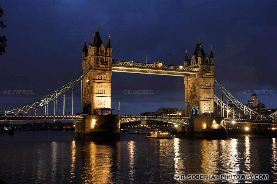 Tower Bridge in London at Night