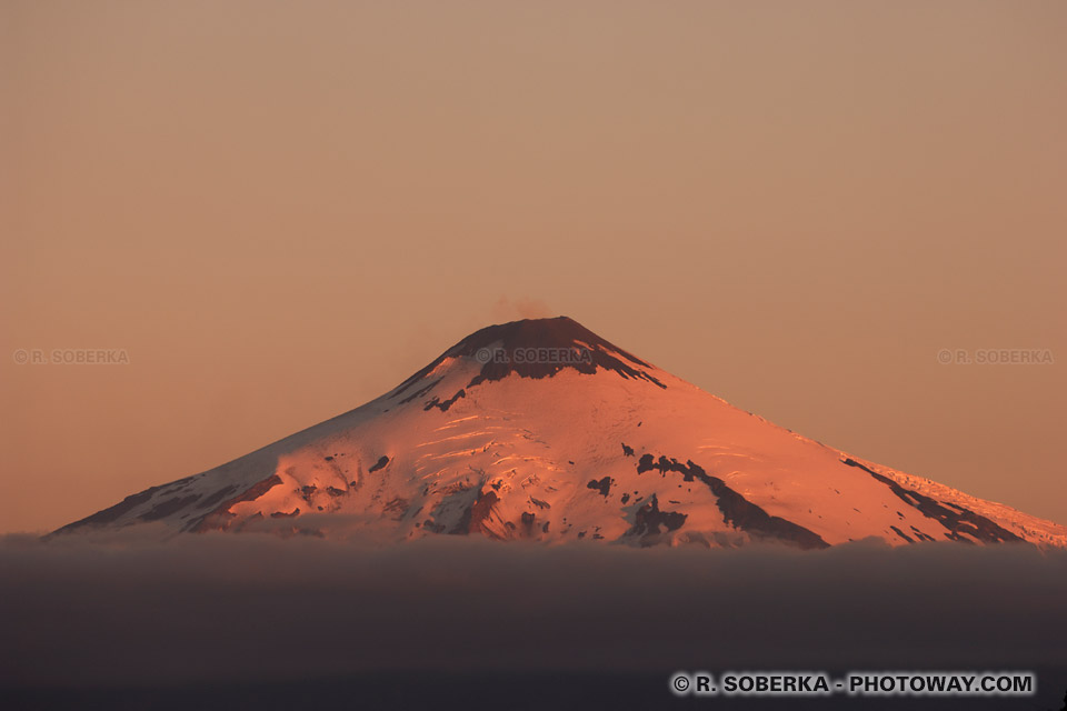 Villarrica Volcano Sunset in Chile