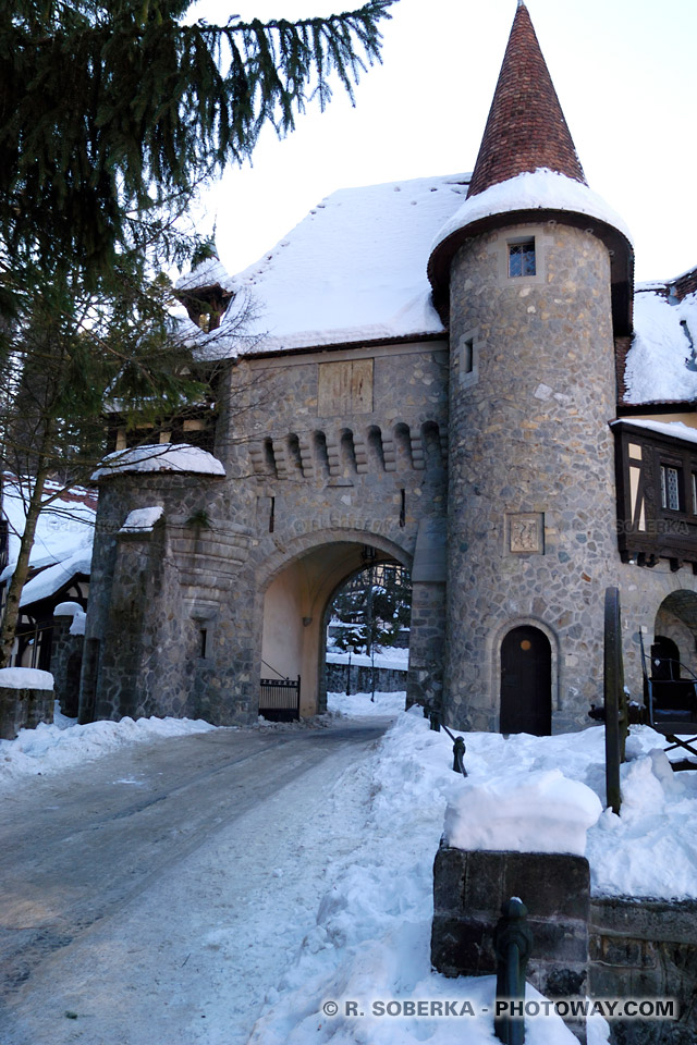 Royal Stables Peles Castle in the Snow at Sinaia Romania