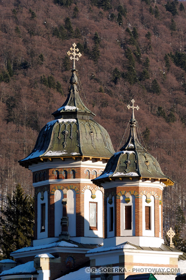 Steeples of Sinaia Monastery in Romania