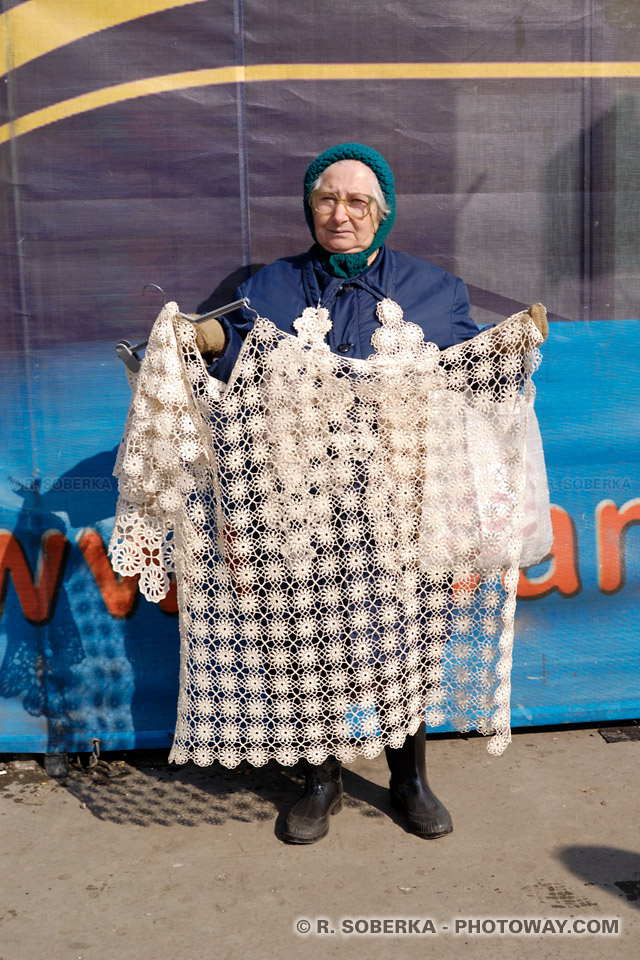 Street Business in Romania: Photos of Doilies and Handmade Crafts