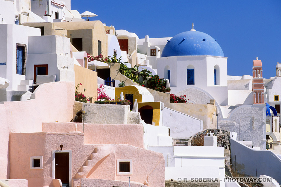 Colourful house Santorini Island