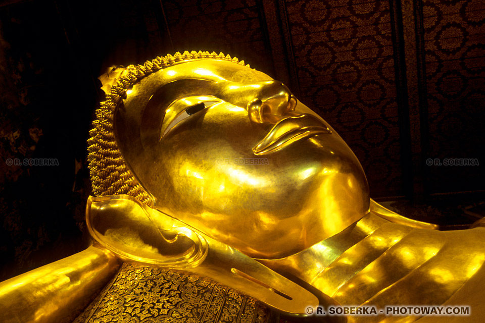 image Photos of the World's Largest Reclining Buddha - Photos at Wat Po Temple Bangkok